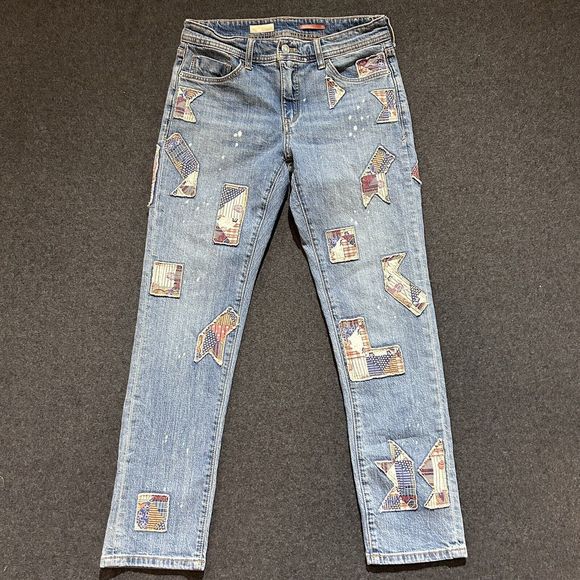 Anthropologie Pilcro &‎ The Letterpress Patchwork Jeans Denim Size 27 Z2 - Picture 2 of 6